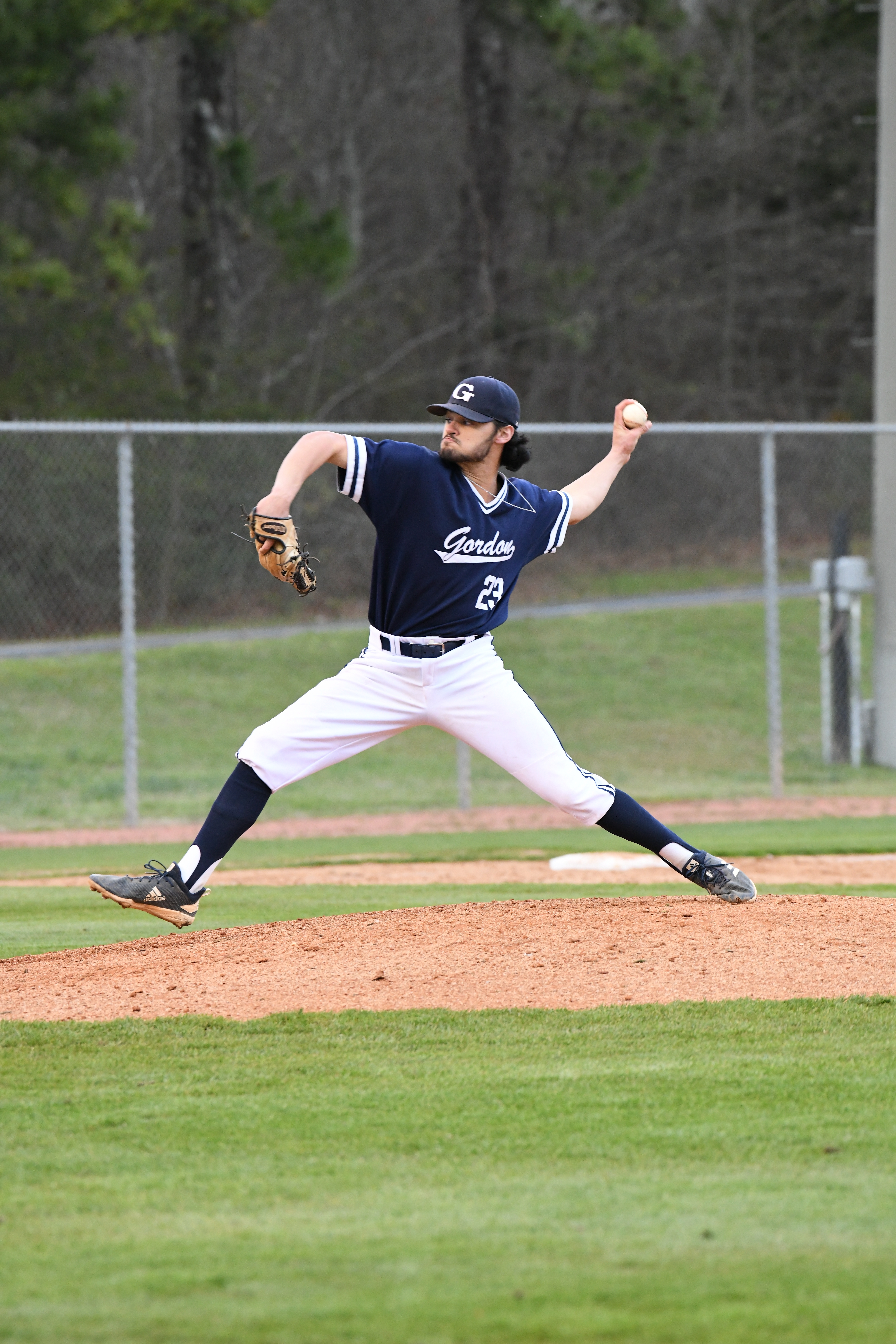 Freshman left-hander Jaxon O'Neal (Newnan, Ga. / Newnan HS) delivers a pitch for the Highlanders during the 2020 season.