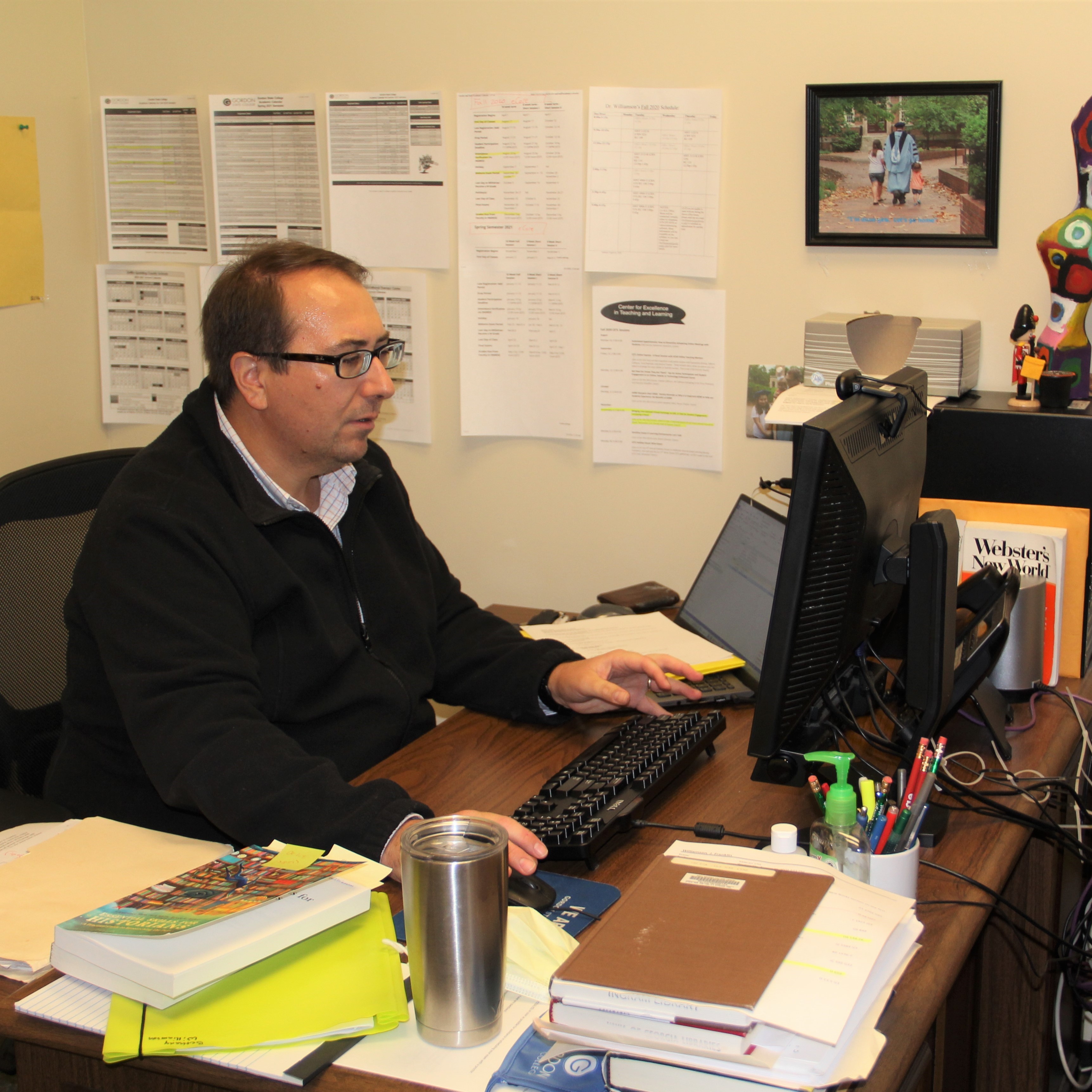 Assistant Professor of History Dr. Franklin Williamson serves as one of 21 mentors to faculty peers who are adapting their classes to online formats.